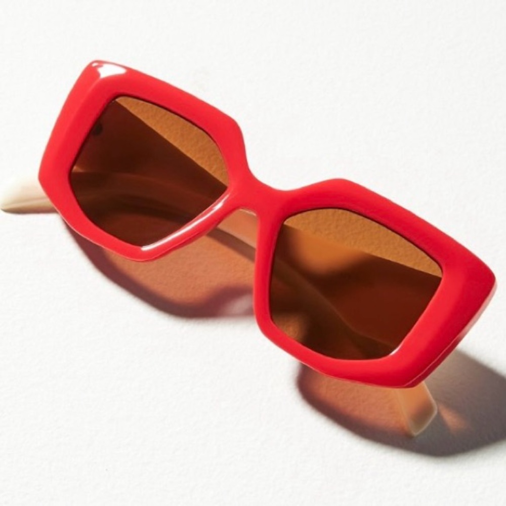 Anthropologie Bold Red Sunglasses